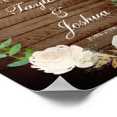 素朴ようこそ結婚のサイン赤面金ゴールド水色 ポスター (角)