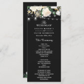 素朴アイボリーフローラストリングライト結婚式 プログラム (正面/裏面)