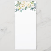 素朴アイボリーホワイトフローラユーカリ結婚スのメニュー プログラム (裏面)