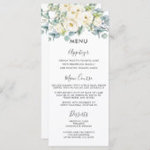 素朴アイボリーホワイトフローラユーカリ結婚スのメニュー プログラム (正面/裏面)