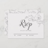 素朴アイボリーマグノリア結婚花 出欠カード (正面/裏面)