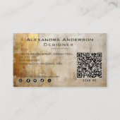 素朴アイボリー金ゴールドグリッター抽象芸術プロフェッショナル 名刺 (裏面)