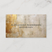 素朴アイボリー金ゴールドグリッター抽象芸術プロフェッショナル 名刺 (正面)