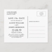 素朴アイボリー金ゴールドフローラ日付の写真の保存 案内ポストカード (裏面)