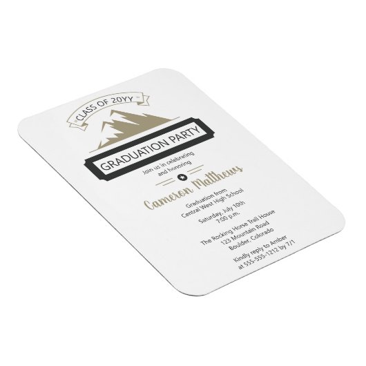 素朴アウトドアマウンテンテーマ卒業党 マグネット (右側)