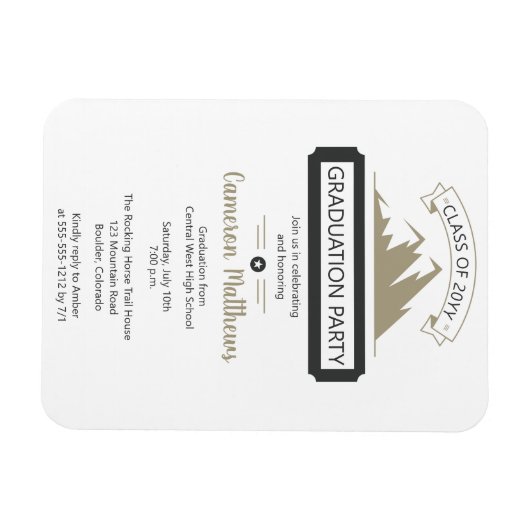 素朴アウトドアマウンテンテーマ卒業党 マグネット (横)