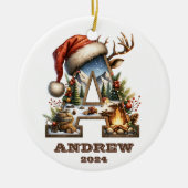 素朴アウトドアレターAホリディアドベンチャー セラミックオーナメント (正面)