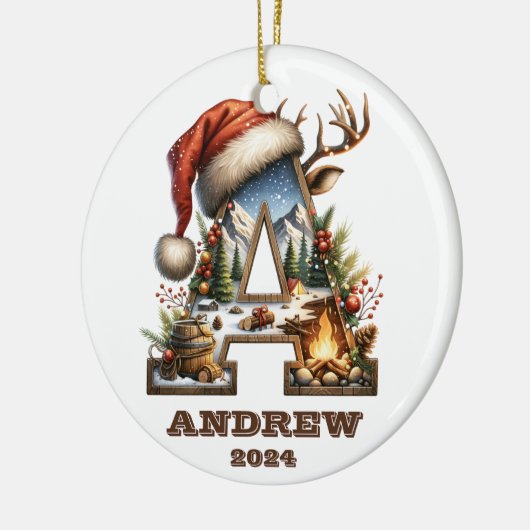 素朴アウトドアレターAホリディアドベンチャー セラミックオーナメント (左)