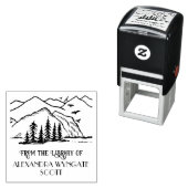 素朴アウトドア: Mountains Trees Libraryブック名 セルフインキングスタンプ (インサイチュ)