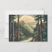 素朴アドベンチャーマウンテン結婚フォレストズ詳細 招待状 (裏面)