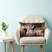 素朴アドベンチャーワールドエクスプローラーワールドマップダーク ランバークッション (椅子)