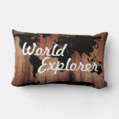 素朴アドベンチャーワールドエクスプローラーワールドマップダーク ランバークッション (裏面)