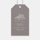 素朴アメジストグレイ結婚バーンファームサンキュー ギフトタグ (正面)