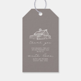 素朴アメジストグレイ結婚バーンファームサンキュー ギフトタグ