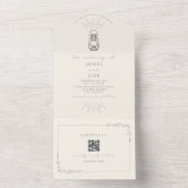 素朴アメジストランタンQRコードRSVP オールインワン招待状 (内側)