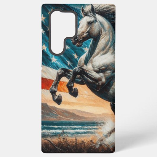 素朴アメリカ白い牡馬 SAMSUNG GALAXYケース (裏面)