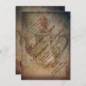 素朴アンティークイングリッシュティーポット結婚式招待状 招待状 (正面/裏面)