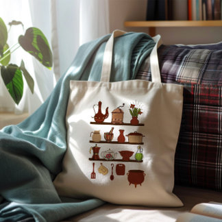 素朴アンティークキッチンユーテンシレスヴィンテージエレガント トートバッグ