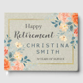 素朴アンティークフローラ水色退職パーティー ゲストブック (正面)