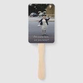 素朴アンティークフローラ水色退職パーティー ハンドファン (裏面)