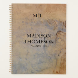 素朴アンティークヴィンテージ紙モノグラエレガントム プランナー手帳