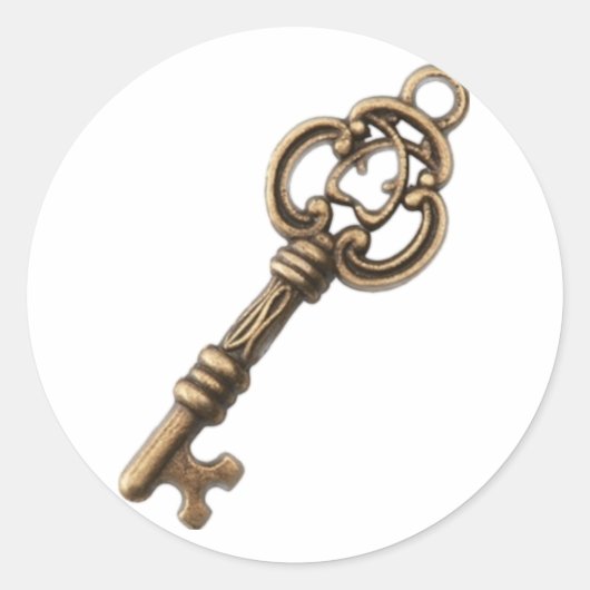 素朴アンティークヴィンテージ鍵 ラウンドシール (正面)