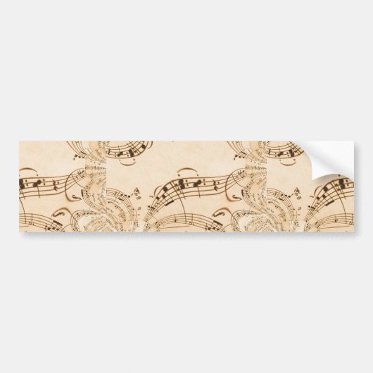 素朴アンティーク音符 バンパーステッカー (正面)