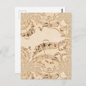 素朴アンティーク音符 ポストカード (正面/裏面)