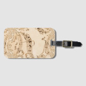 素朴アンティーク音符 ラゲッジタグ (正面横)