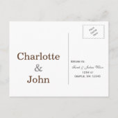 素朴アントラーディアフローラウッドラ結婚ンド インビテーションポストカード (裏面)