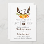 素朴アントラーディアフローラウッドラ結婚ンド セーブザデート (正面/裏面)