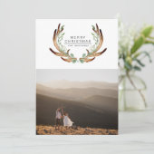 素朴アントラーモダンメリークリスマスホリデーカード シーズンカード (スタンド正面)