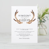 素朴アントラー水彩結婚式の招待 招待状 (スタンド正面)