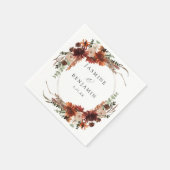 素朴アース&シャンパン花模様名v3 スタンダードカクテルナプキン (角)