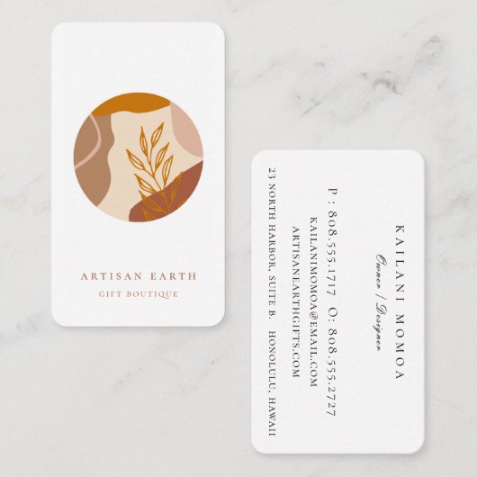 素朴アーティス自然抽象芸術ロゴ 名刺 (正面/裏面)