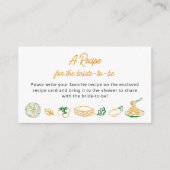 素朴イタリアンブライダルシャワーレシピ要求 エンクロージャーカード (正面)