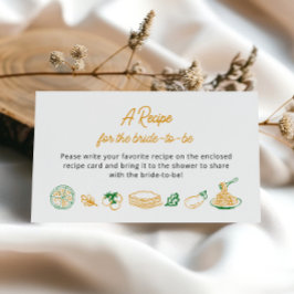 素朴イタリアンブライダルシャワーレシピ要求 エンクロージャーカード