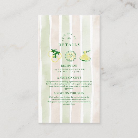 素朴イタリアン結婚水の色 エンクロージャーカード (正面)