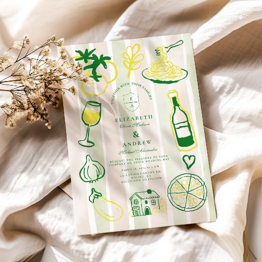 素朴イタリアン結婚水の色 招待状