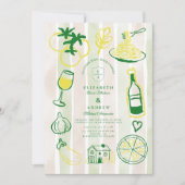 素朴イタリアン結婚水の色 招待状 (正面)