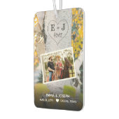 素朴イニシャル4everハート彫りツリー結婚ズ カーエアーフレッシュナー (左)