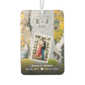 素朴イニシャル4everハート彫りツリー結婚ズ カーエアーフレッシュナー (裏面)