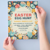 素朴イースターカラフルエッグ狩り チラシ (手)