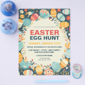 素朴イースターカラフルエッグ狩り チラシ (シングル)