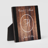 素朴イーゼル結婚付きウッドルックの卓上プレート フォトプラーク (正面)