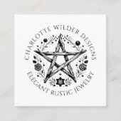 素朴ウィッカ信者異教のジュエリー設計者QRコード スクエア名刺 (正面)