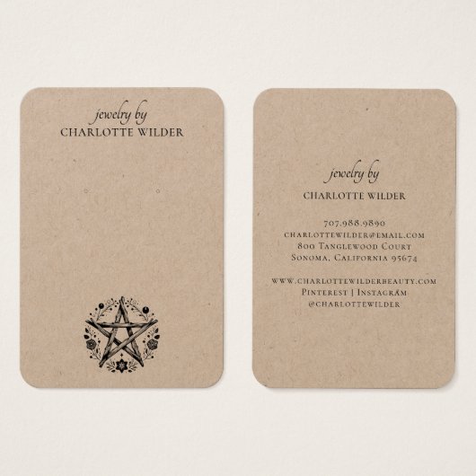 素朴ウィッカ信者異教の星形五角形ジュエリーイヤリングクラフト (正面&裏面)