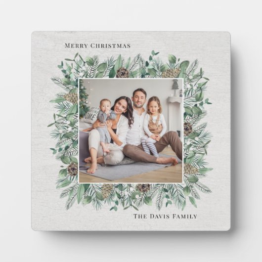 素朴ウィンターグリーナリーホリデーフォトリース フォトプラーク (正面)