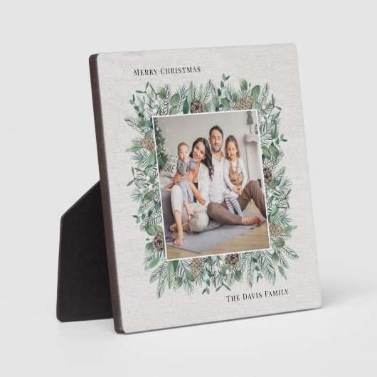 素朴ウィンターグリーナリーホリデーフォトリース フォトプラーク (正面)