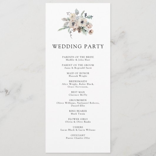 素朴ウィンターシンプルガーデンフローラ結婚ズ プログラム (裏面)